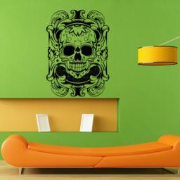 Floral Skull Skeletal Skeleton Wall Sticker Vinyl Mural Decal Home House Apartment Art Decor Free Shipping L041 - thumbnail 1