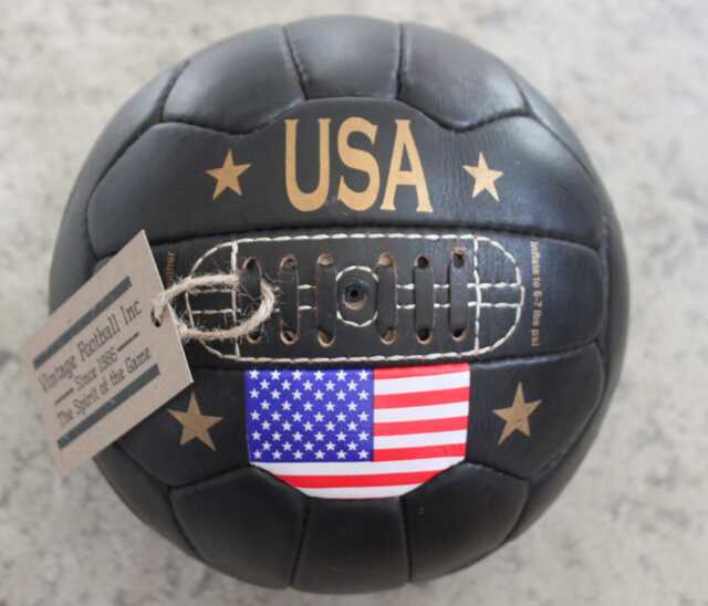 Vintage 1960S Leather Soccer Ball - Usa 100% Leather Hand Crafted - image 1