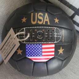 Vintage 1960S Leather Soccer Ball - Usa 100% Leather Hand Crafted - thumbnail 3