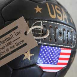 Vintage 1960S Leather Soccer Ball - Usa 100% Leather Hand Crafted - thumbnail 2