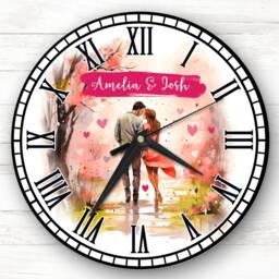 Romantic Walking Couple Gift Custom Personalised Clock - thumbnail 1