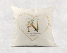 Personalised Floral Linen Cushion Nan/Gran Birthday Gift - thumbnail 1