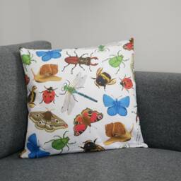 British Invertebrates Cushion Cover - Wildlife Inspired Gift With Eco Friendly, Plastic Free Packaging