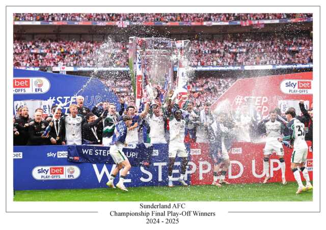 Sunderland Afc 2025 Championship Final Play Off Winners Poster Print Souvenir Gift A4/A3 A3+ - image 1