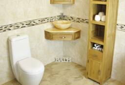 Bathroom Vanity Unit Oak Corner Wash Stand Onyx & Basin 501Wgo025Go