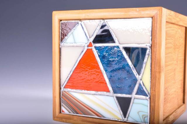 stained Glass Accent Lamp, Night Light, Table Wall Art - image 1