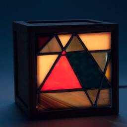 stained Glass Accent Lamp, Night Light, Table Wall Art - thumbnail 4