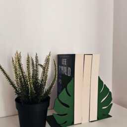 Monstera Leaf Bookends - Tropical Home Decor, Nature Gift - thumbnail 2