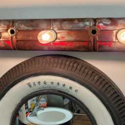 Repurposed Tire Mirror Automotive Garage D??cor - thumbnail 4