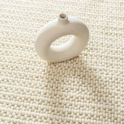 Hand Woven , Handmade Carpet Modern Style New Zealand Wool Indoor Rug. Entryway Or Runner Off White - Therugbasket - thumbnail 2