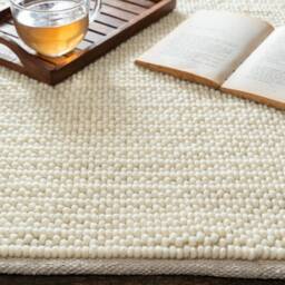 Hand Woven , Handmade Carpet Modern Style New Zealand Wool Indoor Rug. Entryway Or Runner Off White - Therugbasket - thumbnail 3