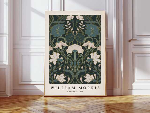William Morris Art Print, Green Flowers, Prints, Botanical Wall Decor, Art, Flower - image 1
