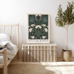 William Morris Art Print, Green Flowers, Prints, Botanical Wall Decor, Art, Flower - thumbnail 3