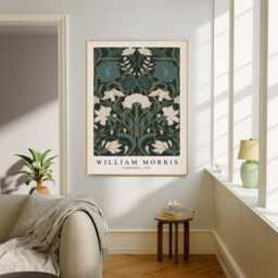 William Morris Art Print, Green Flowers, Prints, Botanical Wall Decor, Art, Flower - thumbnail 2