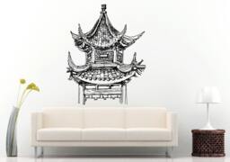 Pagoda Chinese Japanese Asian Eastern Architecture Building House Wall Decal Vinyl Sticker Mural Room Decor L1112 - thumbnail 1
