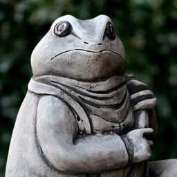 Concrete Frog Statue Stone Sculpture Cement Decoration Fog Lover Gift Handmade Figurine Garden & Home Ornament Yard Art - thumbnail 2