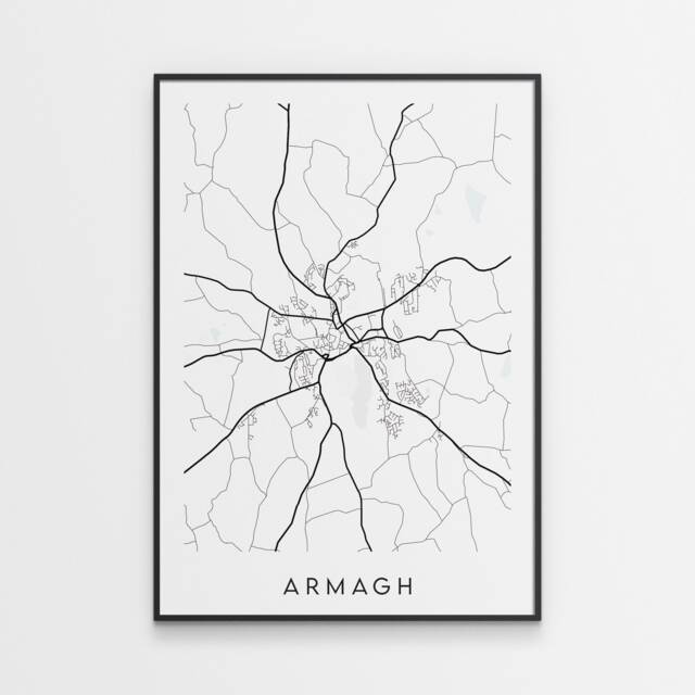 Armagh Map Print - Minimal Poster Art Northern Ireland - image 1