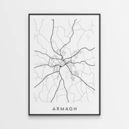Armagh Map Print - Minimal Poster Art Northern Ireland - thumbnail 1