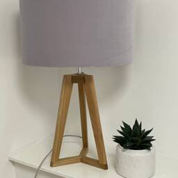 Light Grey Velvet Brushed Silver Oval Lampshade - thumbnail 3