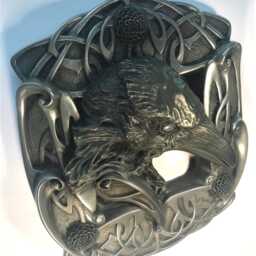 Hugin & Munin Raven Celtic Wall Plaque Set, Norse Mythology Decor - thumbnail 3