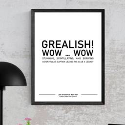 Aston Villa Poster Wall Art, Grealish, Withe, Shaw, Iconic Goal Commentary Moments, Fan Present Idea, Home Decor - thumbnail 3