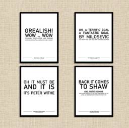 Aston Villa Poster Wall Art, Grealish, Withe, Shaw, Iconic Goal Commentary Moments, Fan Present Idea, Home Decor - thumbnail 1