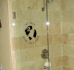 "Save Water, Shower With A Friend Bathroom Wall Decal 20"" X 21" - thumbnail 1