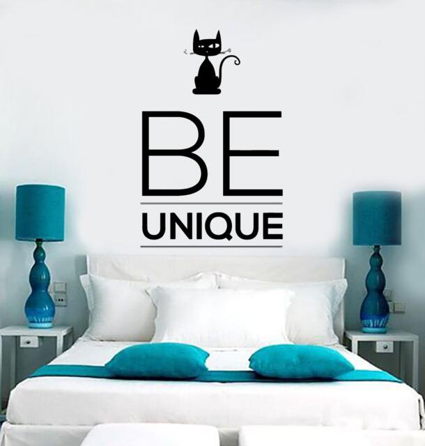 Wall Vinyl Decal Quotes Be Uniqe Black Cat Animals Amazing Funny Decor 1314Dz - image 1