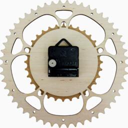 Wooden Gears Clock, Bike/Motorcycle Design. Handmade in UK - thumbnail 4