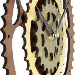 Wooden Gears Clock, Bike/Motorcycle Design. Handmade in UK - thumbnail 2