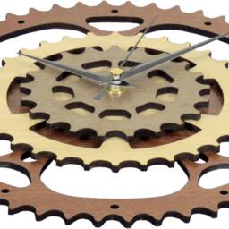 Wooden Gears Clock, Bike/Motorcycle Design. Handmade in UK - thumbnail 3
