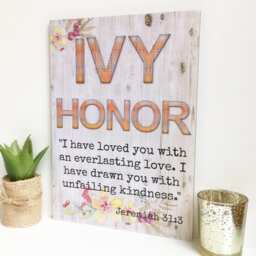 Bible Verse Nursery Plaque, Jeremiah 313 Christian New Baby Gift, Steampunk Plaque - thumbnail 2