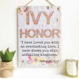 Bible Verse Nursery Plaque, Jeremiah 313 Christian New Baby Gift, Steampunk Plaque - thumbnail 1