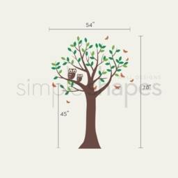 Tree With Two Owls & Butterflies Decal Set - Nursery Vinyl Wall - thumbnail 3