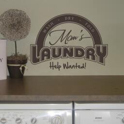Mom's Laundry - Help Wanted 01 Vinyl Wall Quote Decal 60 Colors To Choose From - thumbnail 2
