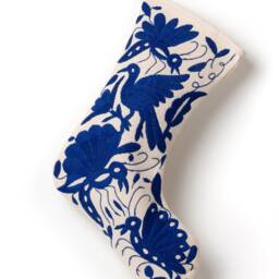 Handcrafted Otomi Christmas Stocking - Mexican Embroidered Cotton For Rainbow Contact Me - thumbnail 4