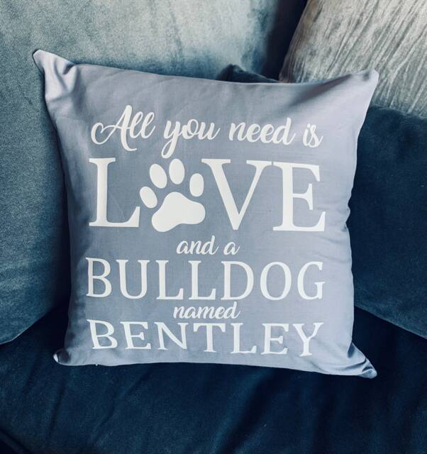 Dog Cushion - Personalised Pet Dog Lover Gift Owner Any Breed Pets Name Sofa Bed - image 1