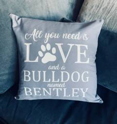 Dog Cushion - Personalised Pet Dog Lover Gift Owner Any Breed Pets Name Sofa Bed - thumbnail 1