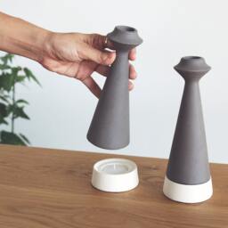 Ceramic Candle Holder, Modern Minimalist, Candle Holder, Shabbat Candlesticks, Wedding Gift, Candleholder, Holders Judaica - thumbnail 3