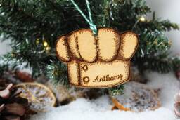 Personalised Cooking Christmas Ornament Chef Hat Foodie Wood Custom Bauble Laser Engraved Rustic Wooden Name Personalise Decoration Irish - thumbnail 1