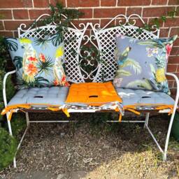Mix & Match Tie On Seat Pad, Mixed Colours, Chair Pads, Garden Accessories - thumbnail 2