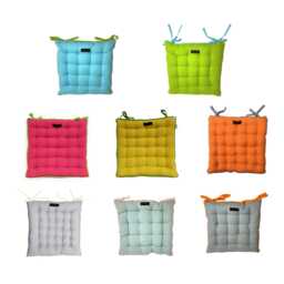 Mix & Match Tie On Seat Pad, Mixed Colours, Chair Pads, Garden Accessories - thumbnail 1