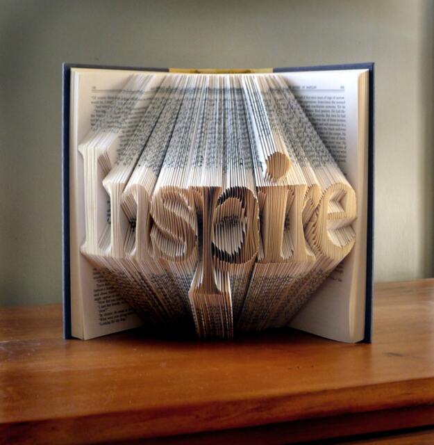 Folded Book Art - Graduarion Teacher Gift Unique Present Lover Graduate Inspire Your Choice Of Word Best Selling Item - image 1
