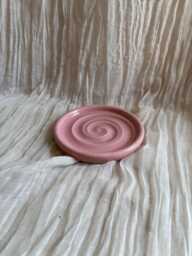 Pink Soap Dish, Ceramic Bathroom Tray, Handmade Kitchen Pottery, Household Holder, Thrown Textured Dishes