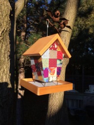 Handmade Quilted Bird Feeder, Indoor/Outdoor Hanging Decor