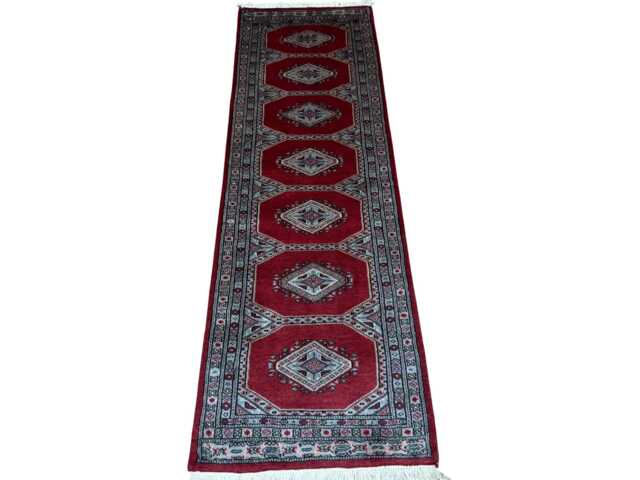 2x6 Red Color Bokhara Rug - Runner Hallway Luxury Bukhara Fine Quality Woolen Afghan - image 1