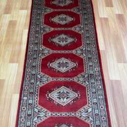 2x6 Red Color Bokhara Rug - Runner Hallway Luxury Bukhara Fine Quality Woolen Afghan - thumbnail 3