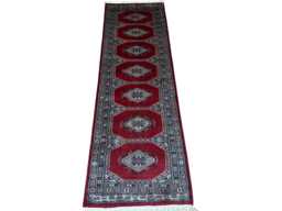 2x6 Red Color Bokhara Rug - Runner Hallway Luxury Bukhara Fine Quality Woolen Afghan - thumbnail 1