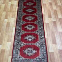 2x6 Red Color Bokhara Rug - Runner Hallway Luxury Bukhara Fine Quality Woolen Afghan - thumbnail 2