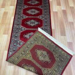2x6 Red Color Bokhara Rug - Runner Hallway Luxury Bukhara Fine Quality Woolen Afghan - thumbnail 4
